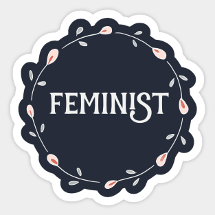 Feminist Floral Circle Sticker